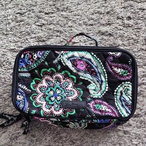 SALE--Vera Bradley Black and Green Cosmetic Bag with Paisley Design